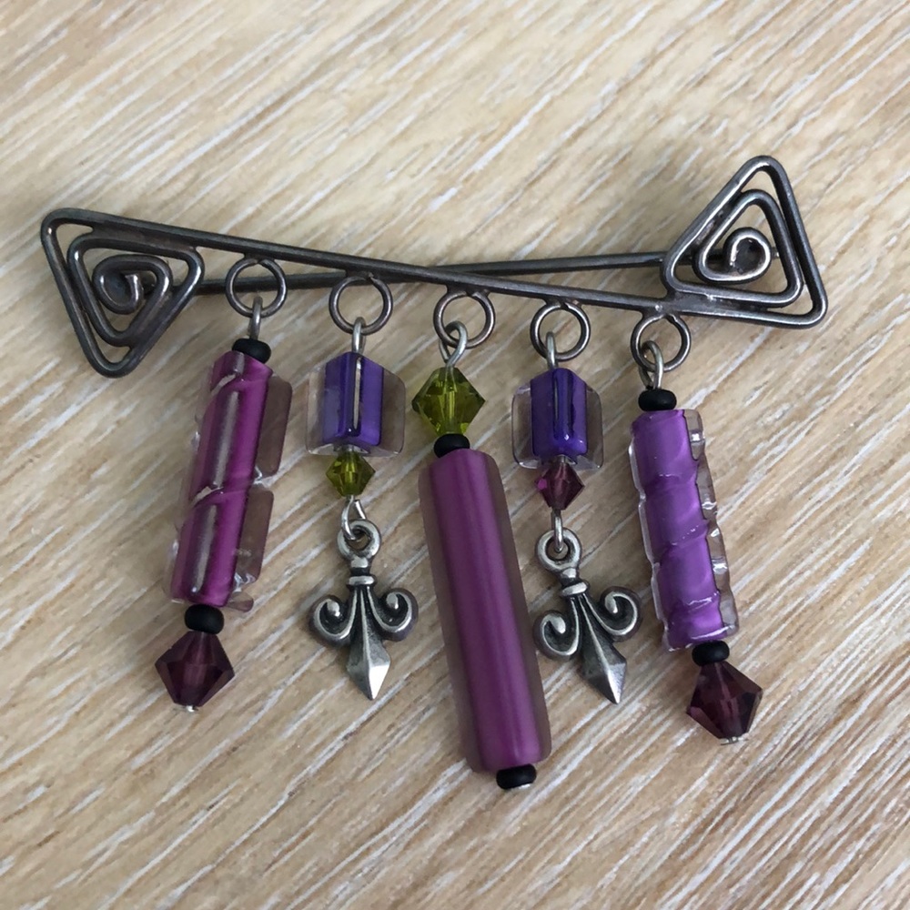 Blown Glass & Swarovski Brooch